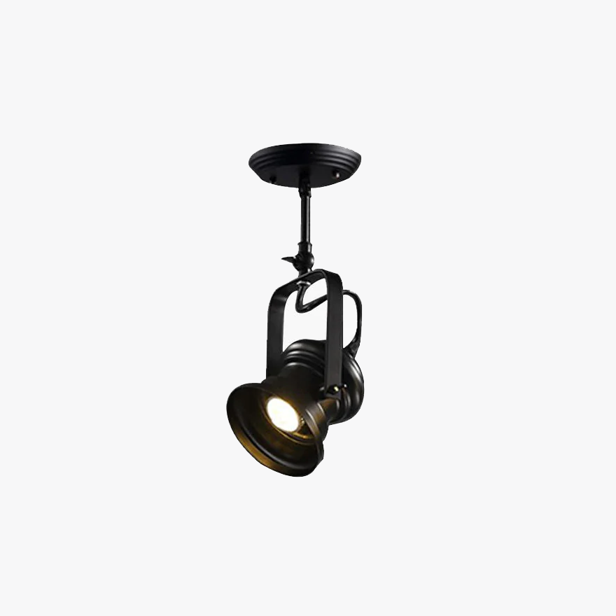 Industrial Metal Cylindrical Study Room Ceiling Light, Black