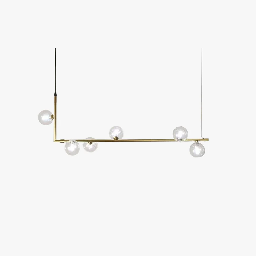 Modern Metal Linear Kitchen Pendant Light, Black/Gold