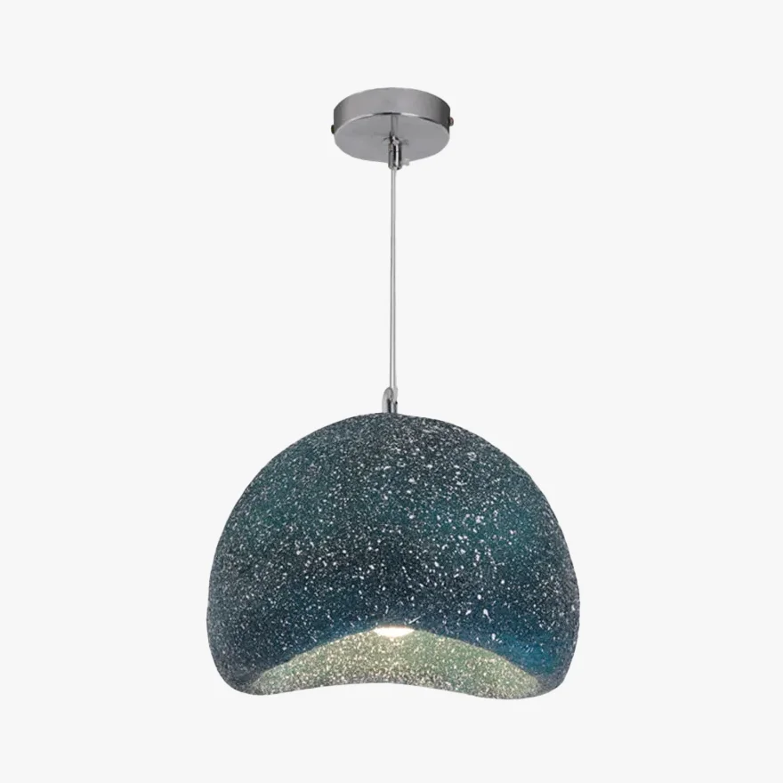 Art Deco Acrylic And Resin Bread Shape Dining Room Pendant Light, Blue/Grey