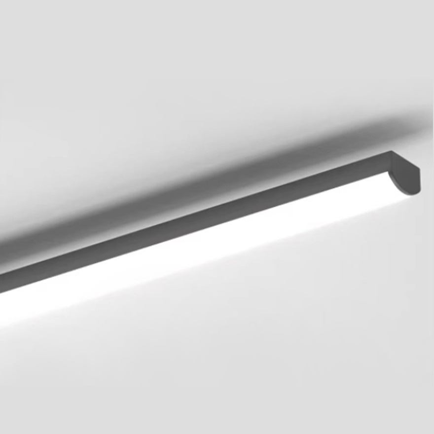 Minimalist Metal Linear Living Room Ceiling Light, Black,Trichromatic Light