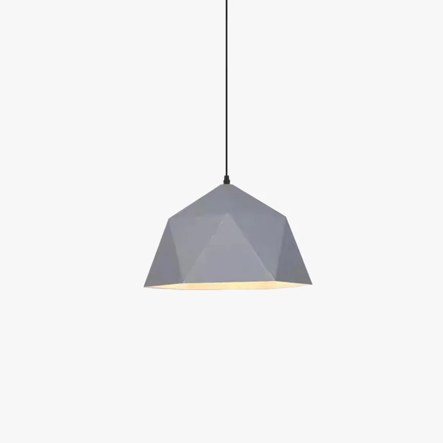 Modern Metal Polygonal Bedroom Pendant Light, 9 Color