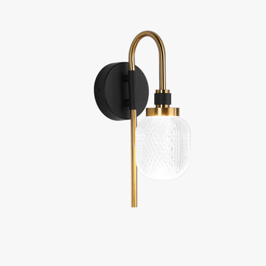 Modern Metal Lantern Bedside Wall Lamp, Gold