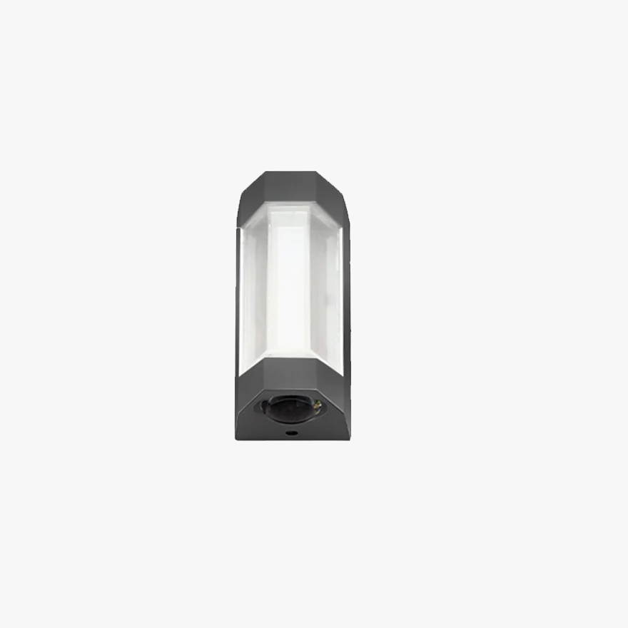 Contemporary Metal And Acrylic Geometric Outdoor Wall Lamp, White/Black