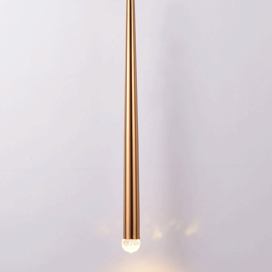 Modern Metal And Acrylic Linear Study Room Pendant Light, Gold