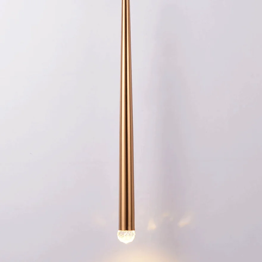 Modern Metal And Acrylic Linear Study Room Pendant Light, Gold