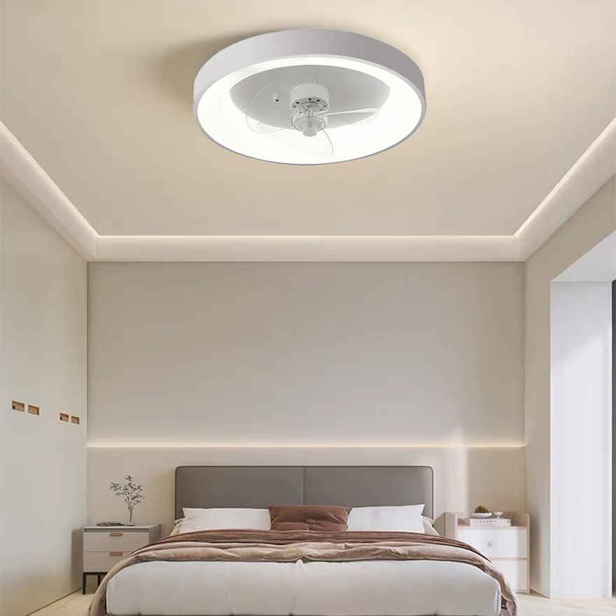 Quinn White Ceiling Fan with Light, DIA 50CM