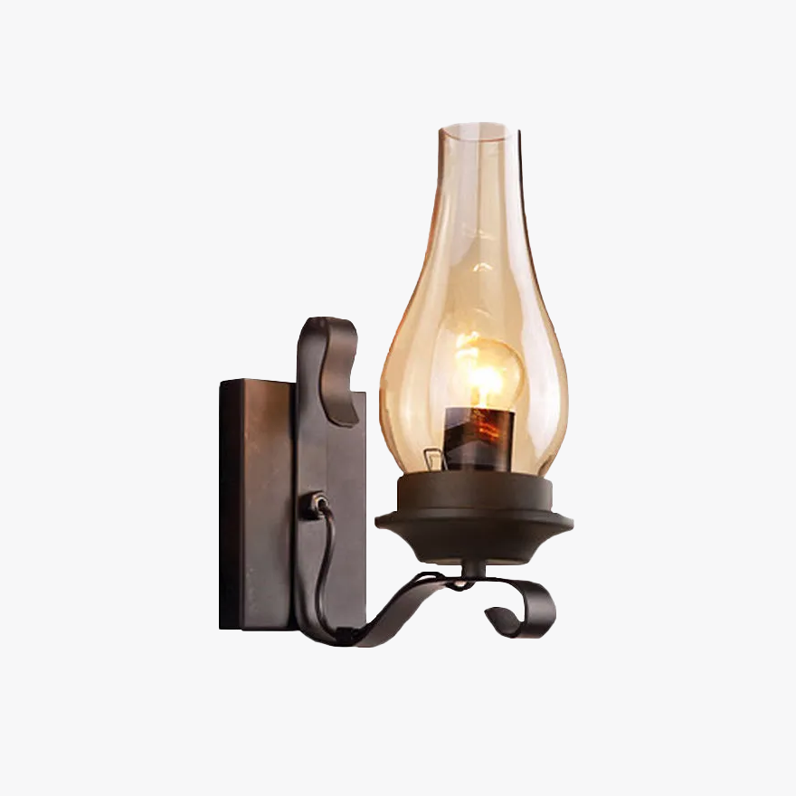 Cozy Metal Candle Passage Wall Lamp, Black