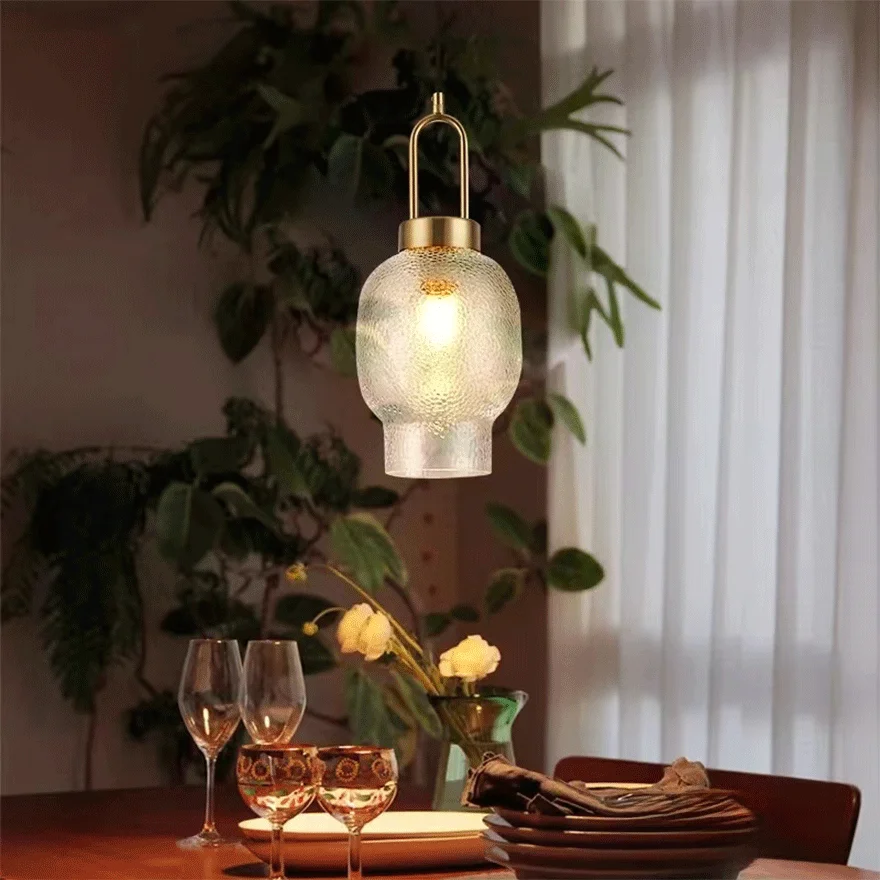 Modern Metal And Glass Bottle Kitchen Pendant Light, Clear