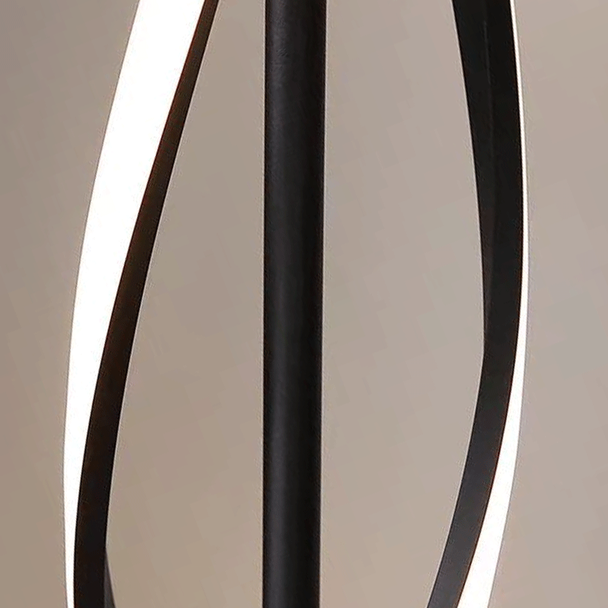 Contemporary Metal Steamline Living Room Floor Lamp, Black/White