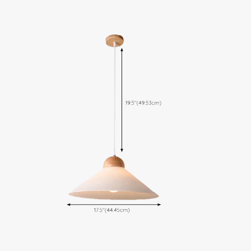 Modern Glass And Wooden Hooded Living Room Pendant Light, Brown