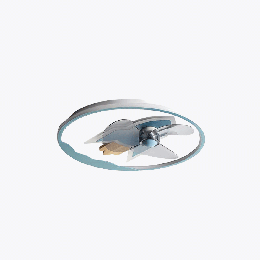 Designer Metal And Acrylic Rocket Shape Children's Room Ceiling Light, 5 Color, Trichromatic Light