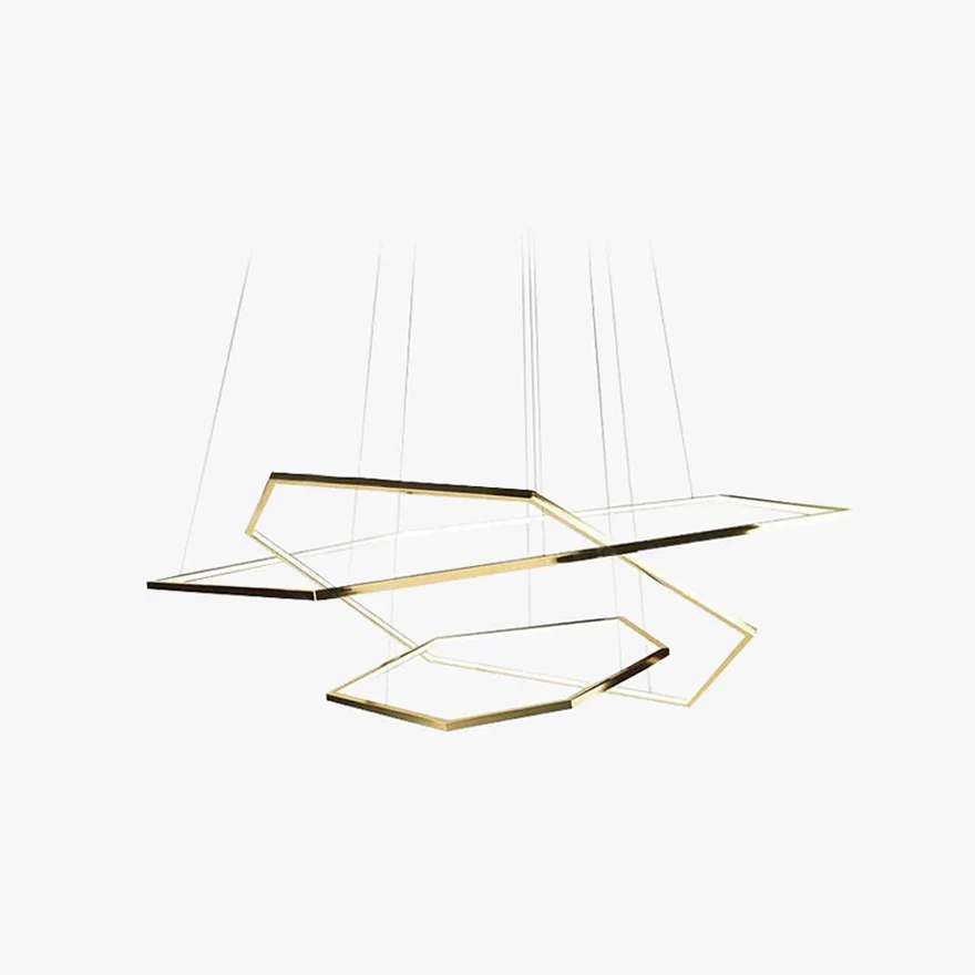 Minimalist Metal Geometric Study Room Pendant Light, Gold