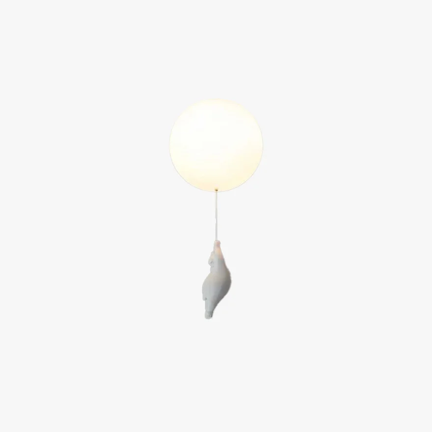 Designer Fateh Bear Acrylic Globular Bedroom Ceiling Light, White