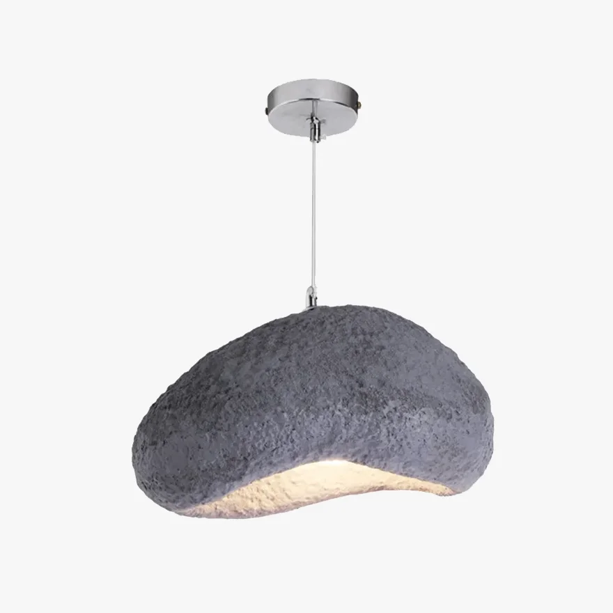 Minimalist Acrylic And Resin Bread Shape Dining Room Pendant Light, Grey/Dark Grey