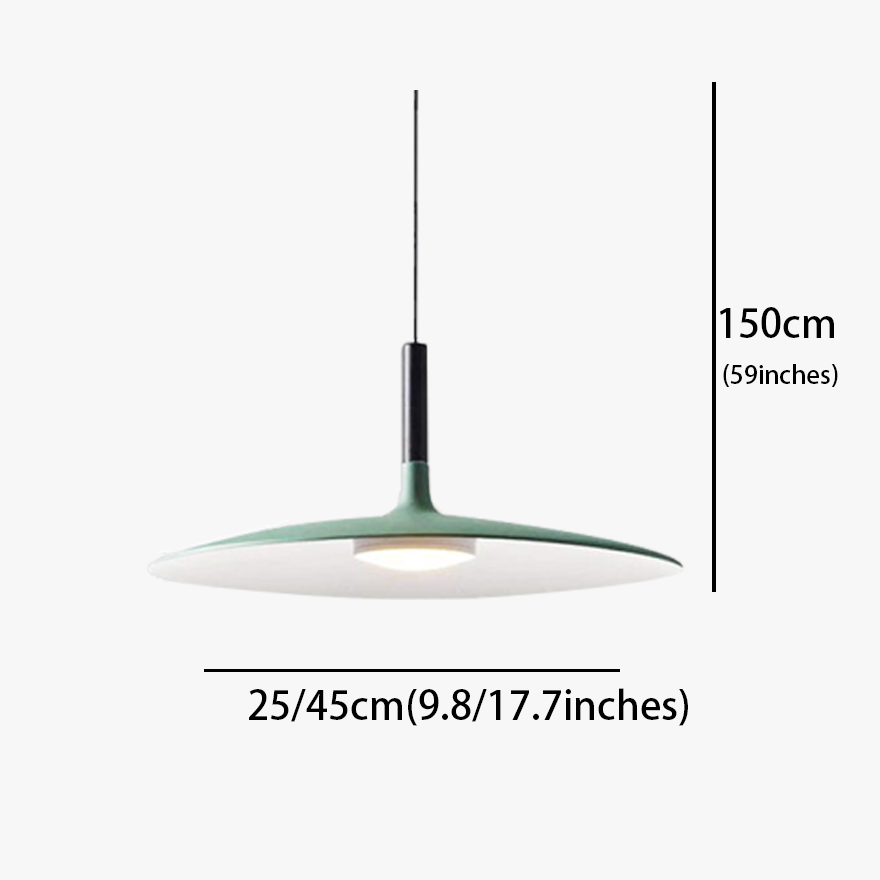 Modern Metal Saucer-Shaped Living Room Pendant Light, Green/Black/Grey/White