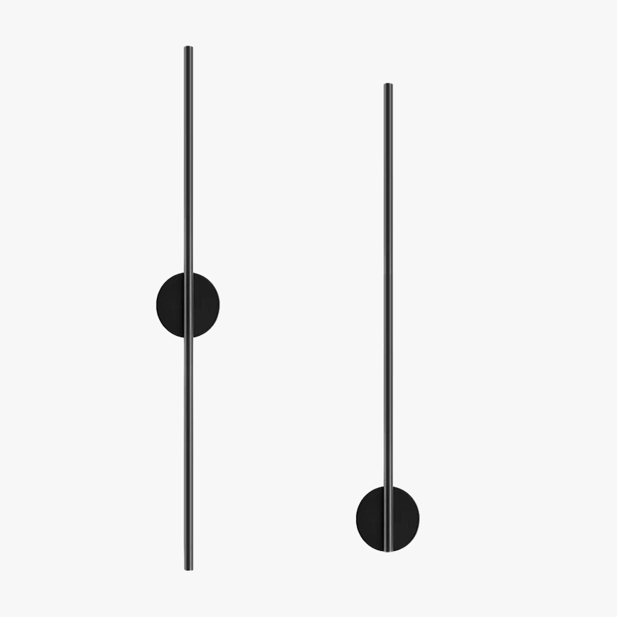 Unusual Metal And Acrylic Linear Outdoor Wall Lamp, Black