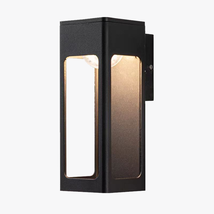 Minimalist Metal Cylindrical Garden Wall Lamp, Black