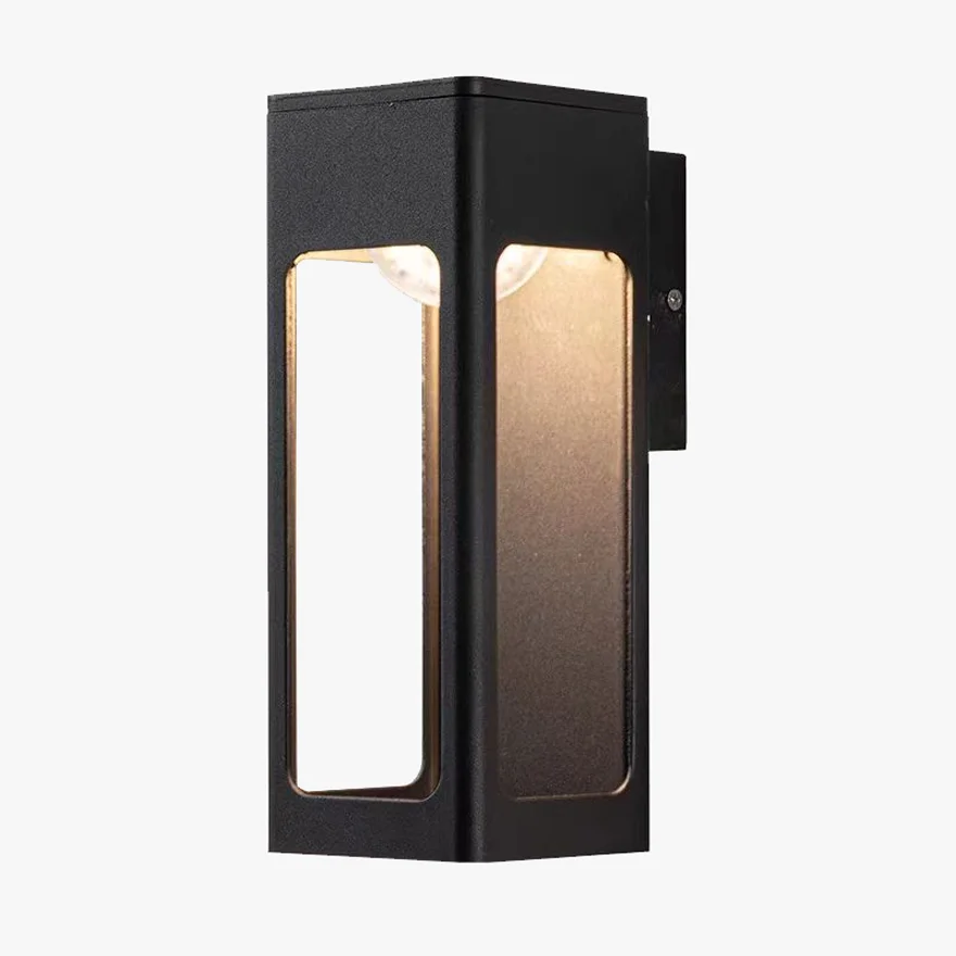 Minimalist Metal Cylindrical Garden Wall Lamp, Black