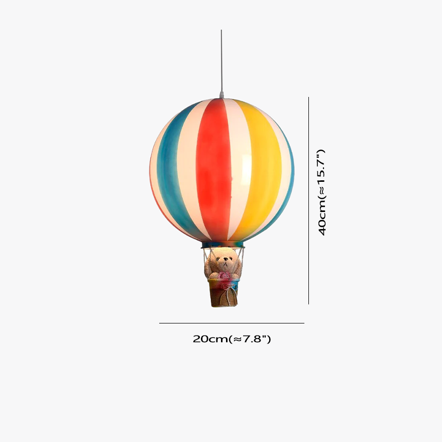 Art Deco Acrylic Air Balloon Children's Room Pendant Light, Multicolor