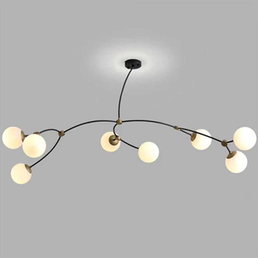 Modern Metal Bubble Dining Room Ceiling Light, Clear/Milky White, Trichromatic Light