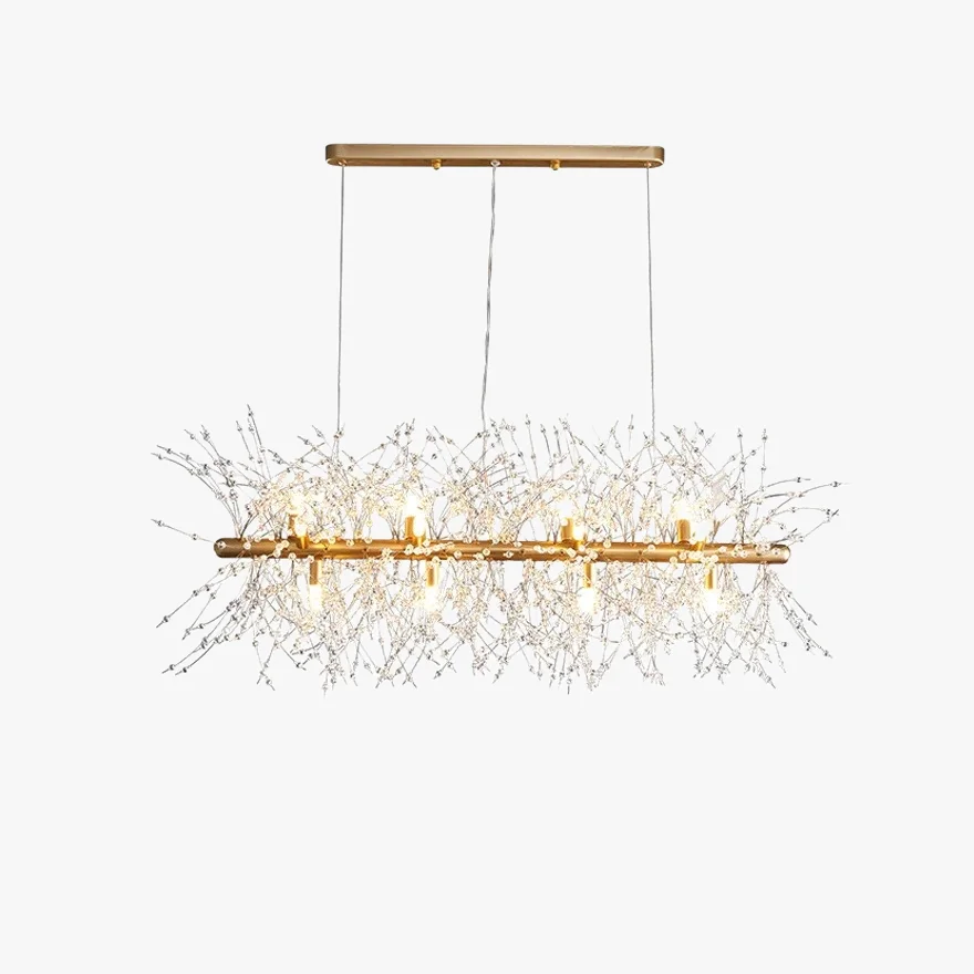 Modern Metal And Acrylic Dandelion Living Room Pendant Light, Gold/Chrome