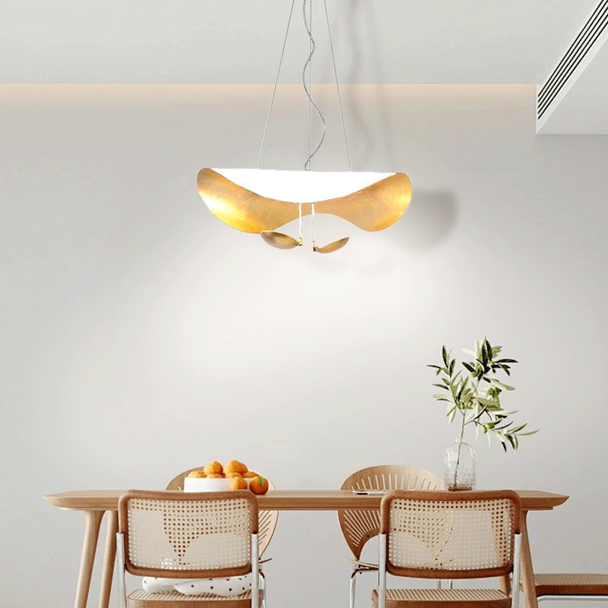 Modern Metal Uneven Dining Room Pendant Light, Black And Gold/White/White And Gold