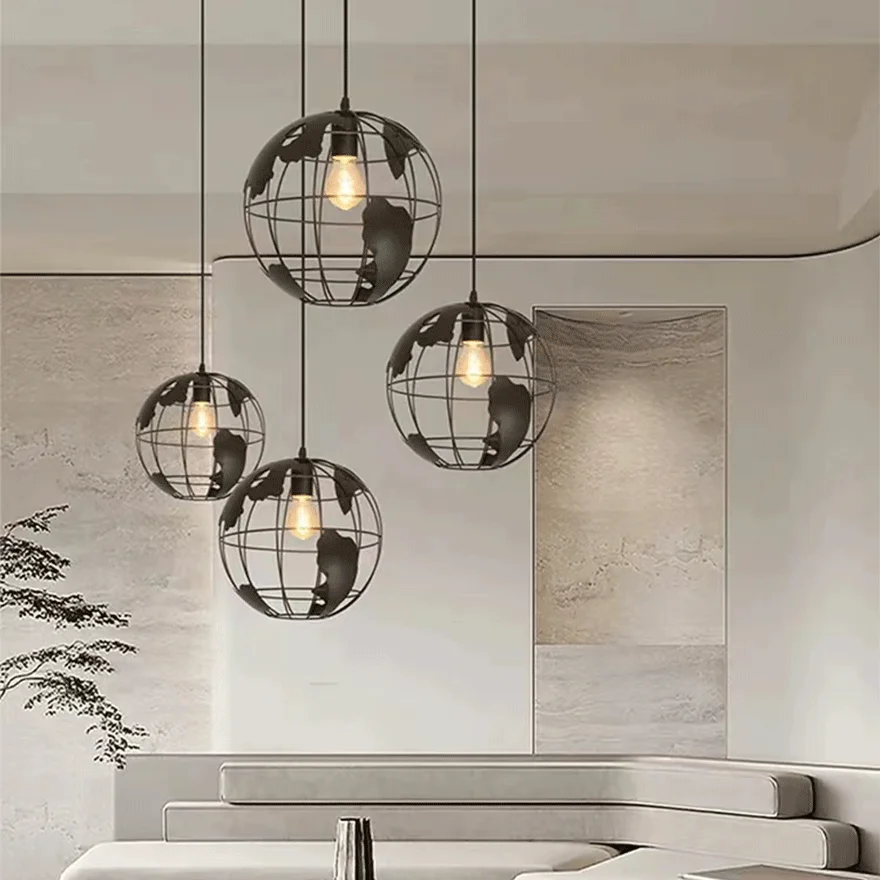 Modern Metal Cluster Dining Room Pendant Light, Black/White