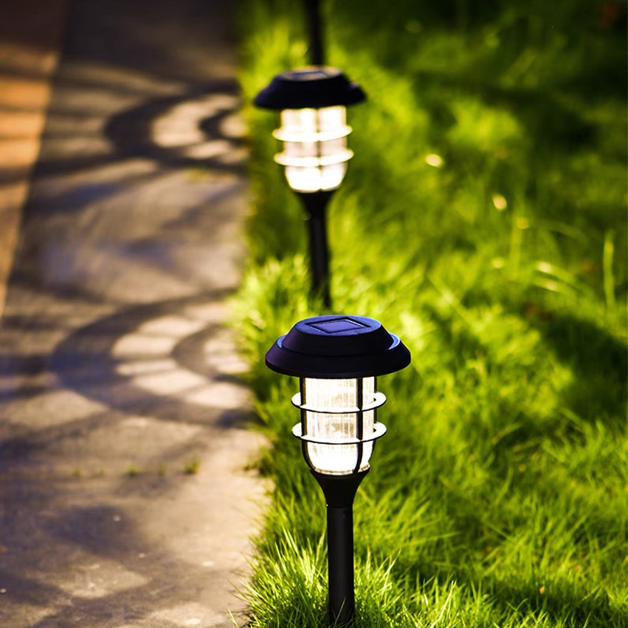 Unusual Metal And Acrylic Caged Pin Outdoor Bollard Light, Black