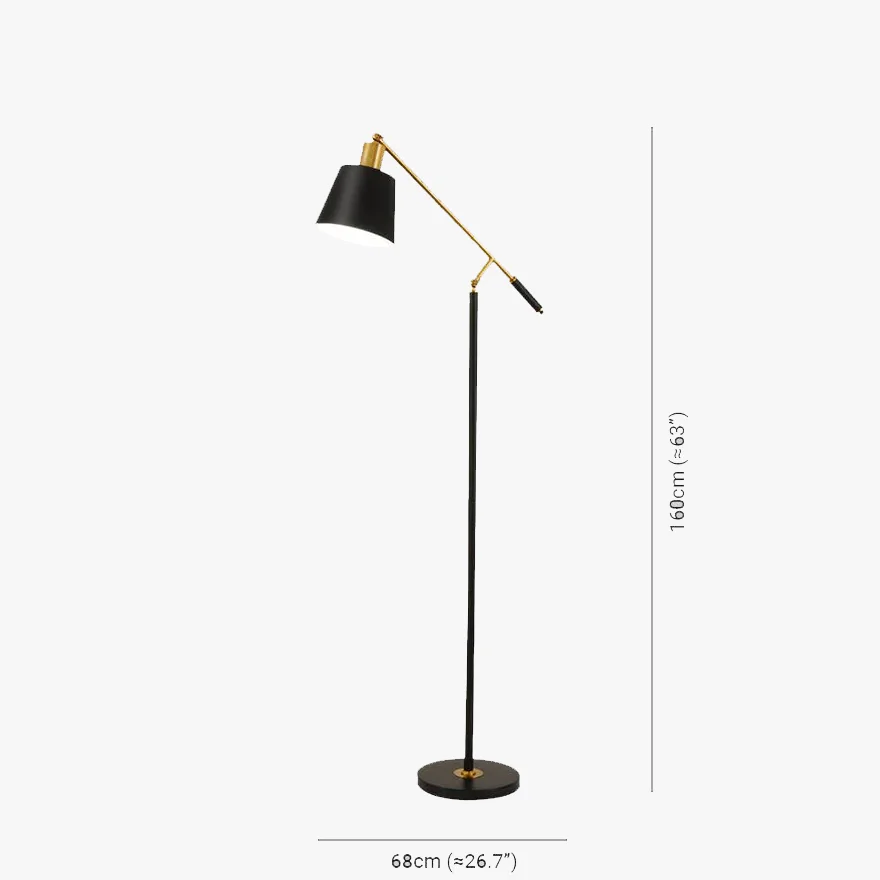 Minimalist Metal Geometric Bedroom Floor Lamp, Black