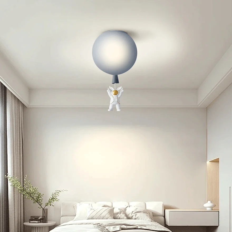 Designer Acrylic Astronaut Balloon Children's Room Ceiling Light, 8 Color