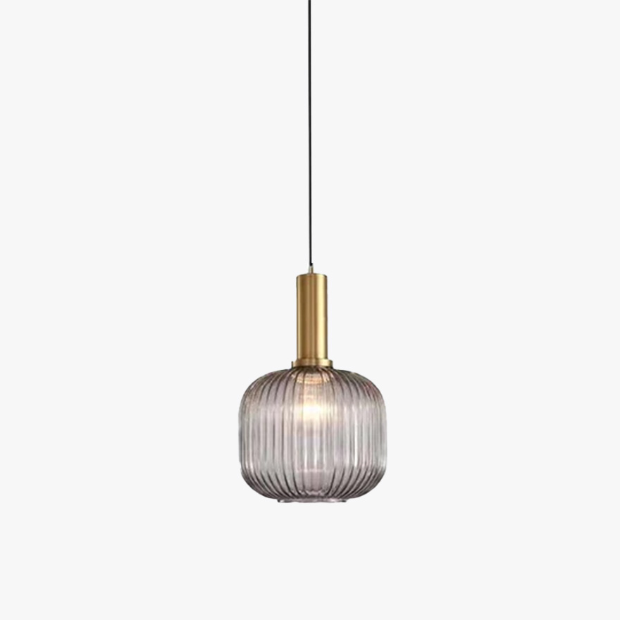 Minimalist Metal And Acylic Lantern Living Room Pendant Light, Cognac/Green/Grey, Trichromatic Light