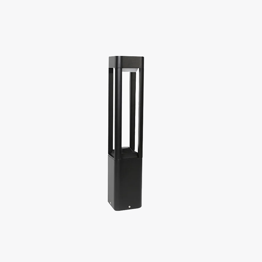 Modern Metal And Acrylic Square Garden Outdoor Pillar Light, Black