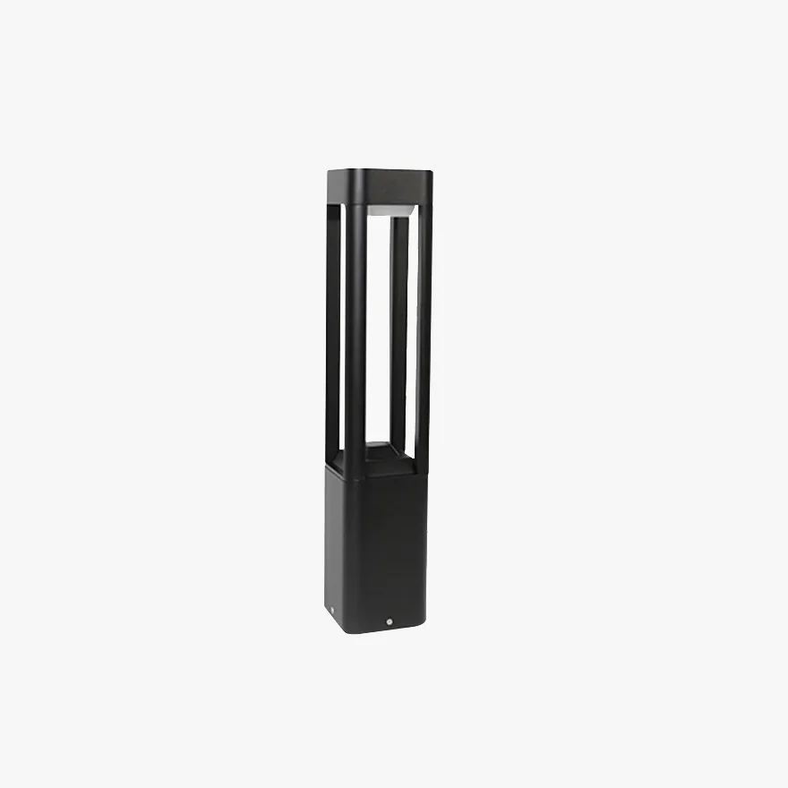 Modern Metal And Acrylic Square Garden Outdoor Pillar Light, Black