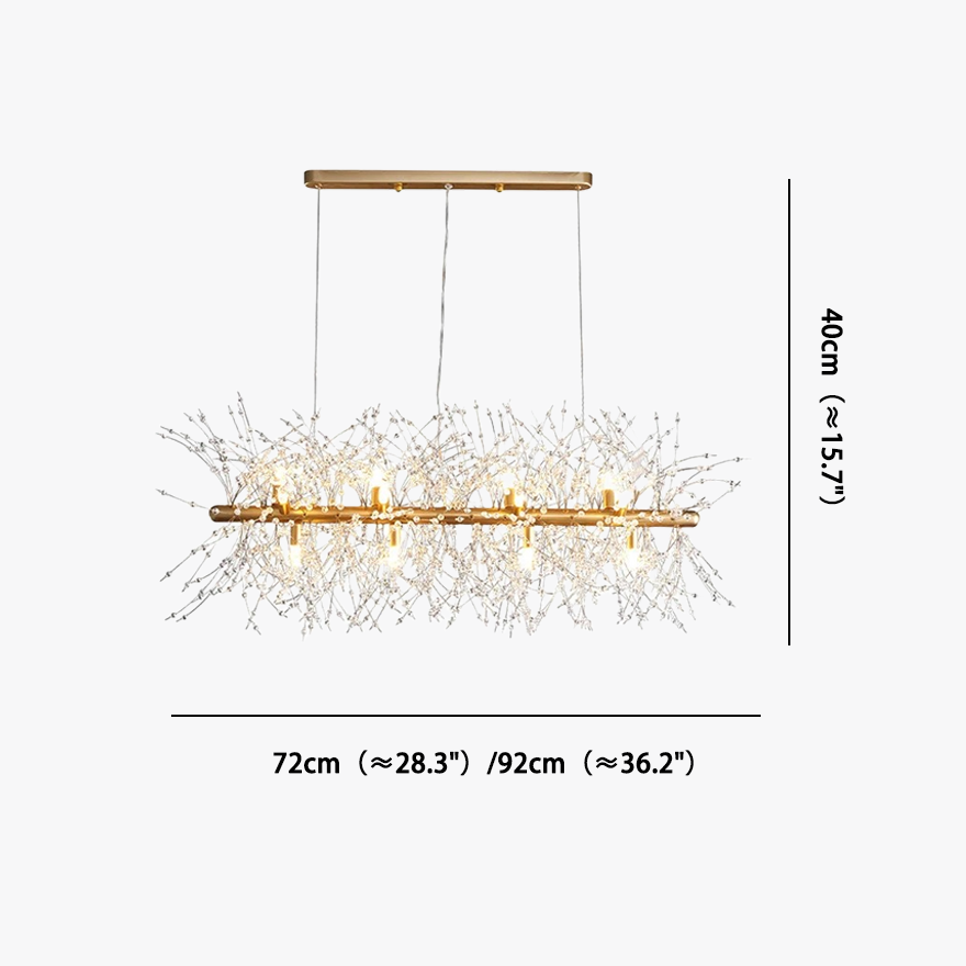 Modern Metal And Acrylic Dandelion Living Room Pendant Light, Gold/Chrome