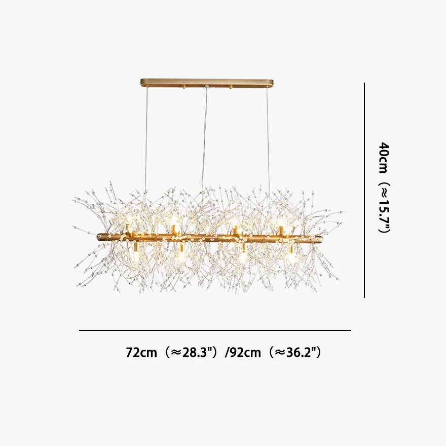 Modern Metal And Acrylic Dandelion Living Room Pendant Light, Gold/Chrome