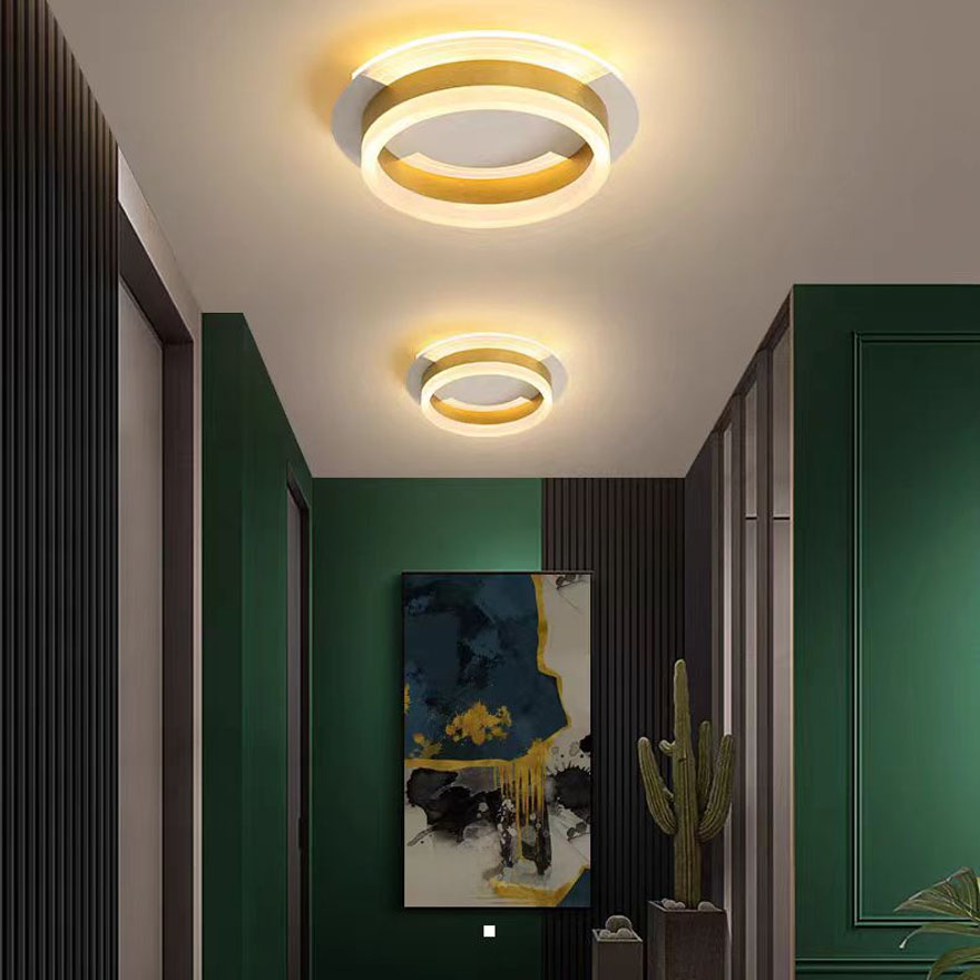 Modern Metal Circular Study Room Ceiling Light, White