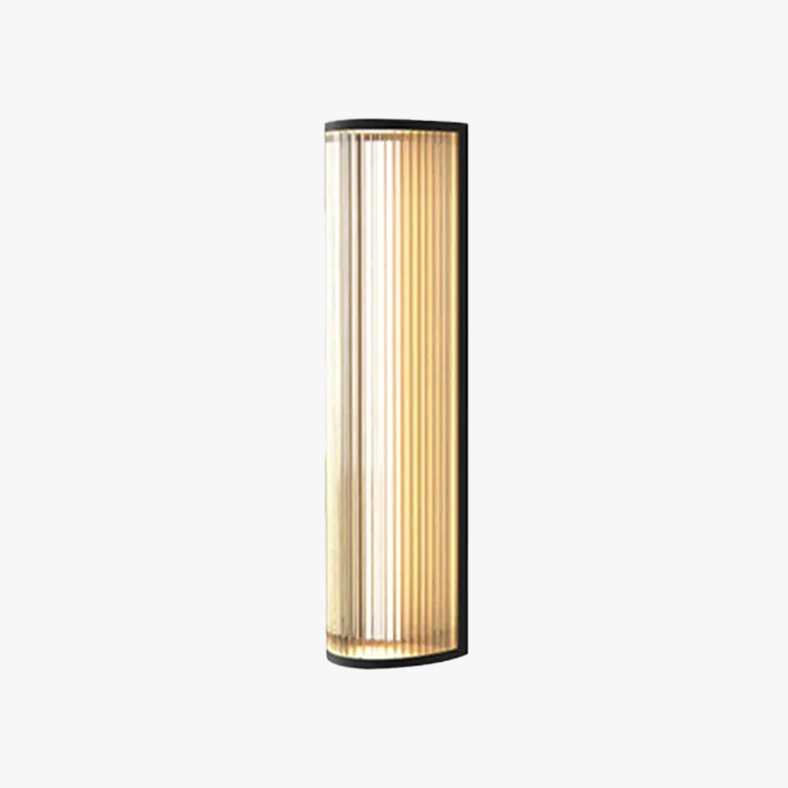 Modern Metal Ang Acrylic Semi-Cylindrical  Corridor Wall Lamp, Black