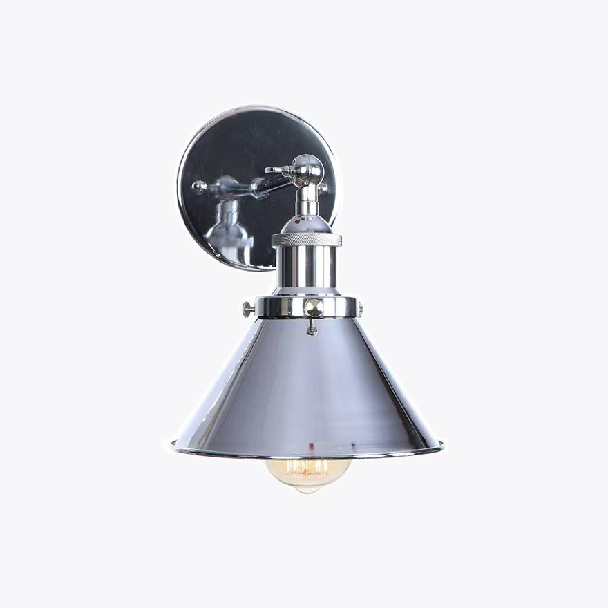 Industrial Metal Hooded Bathroom Wall Lamp, Industrial