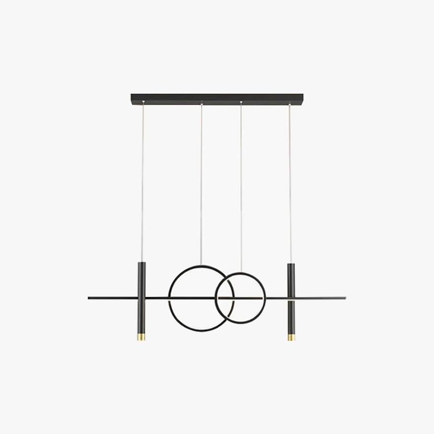 Minimalist Metal Linear Kitchen Island Pendant Light, Black/Gold