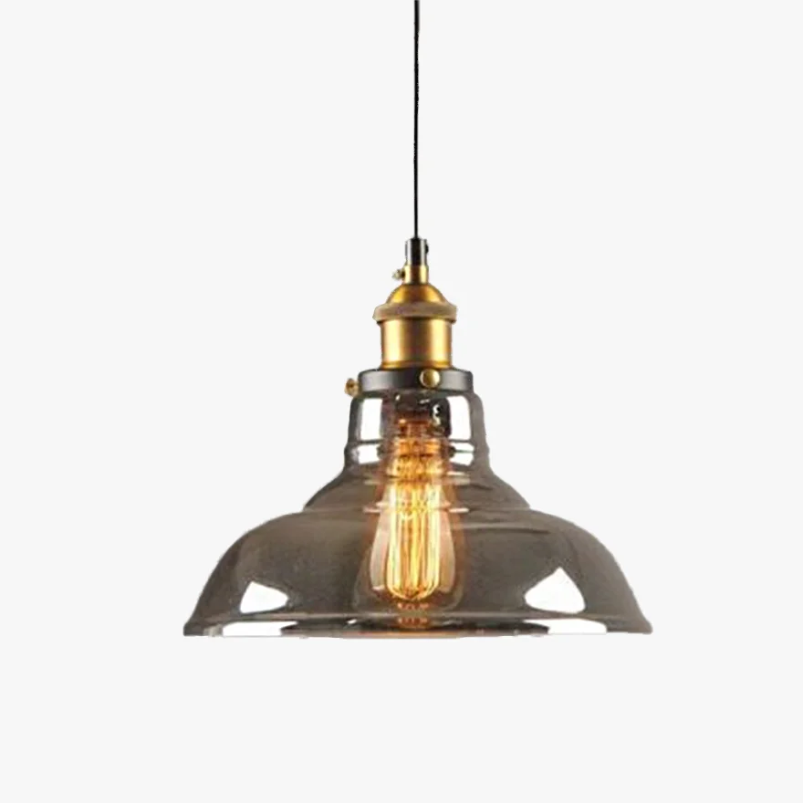 Modern Metal And Glass Geometric Kitchen Pendant Light, Clear/Amber/Smoke Grey