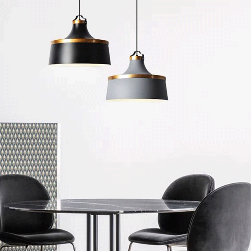 Modern Metel Bowled Living Room Pendant Light, Black/Blue/Gray/Green/White