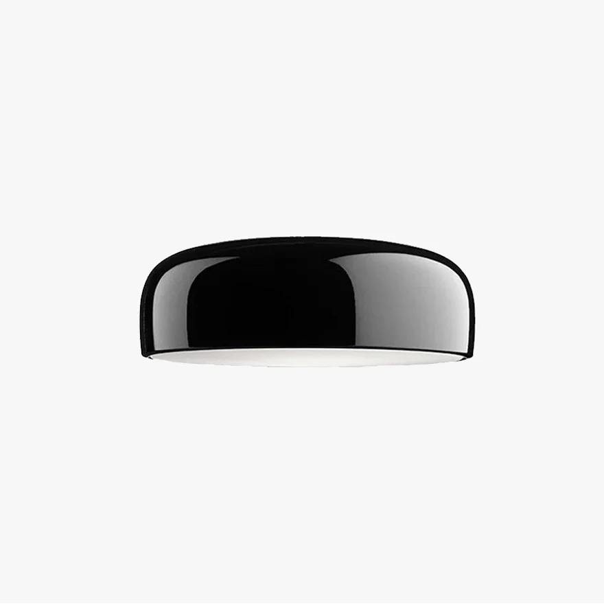 Minimalist Metal And Acrylic Bowled Study Room Ceiling Light, White/Black