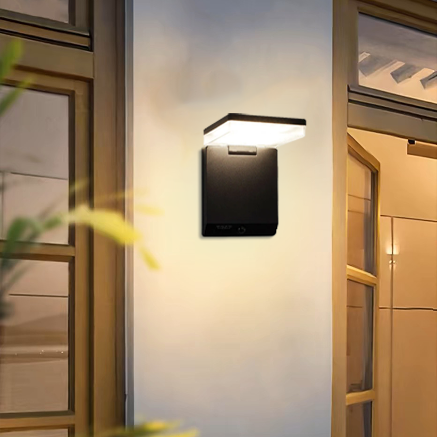 Modern Acrylic Right-angle Outdoor Wall Lamp, Black