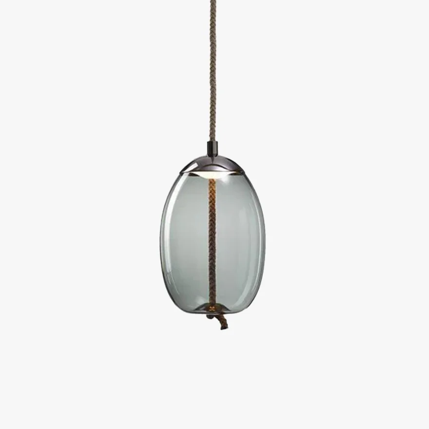 Contemporary Glass Geometric Living Room Pendant Light, Amber/Smoke Gray