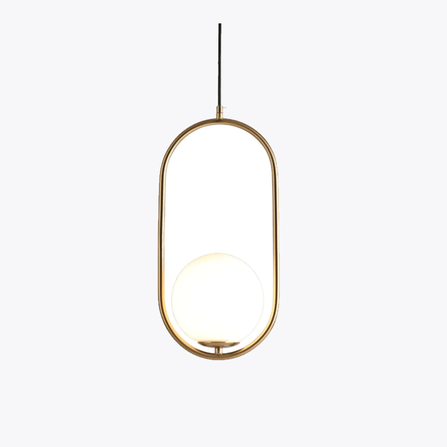 Modern Metal And Acylic Glass Ball Living Room Pendant Light, Black/Gold