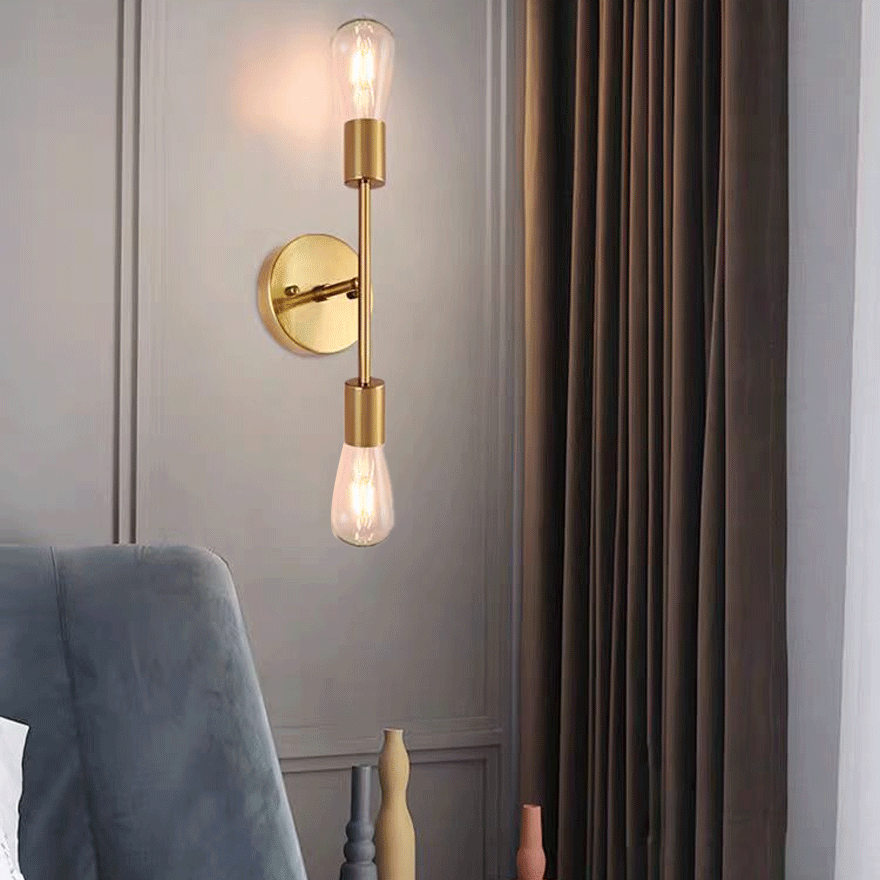 Modern Metal Strip Living Room Wall Lamp, Black/Gold/Silver