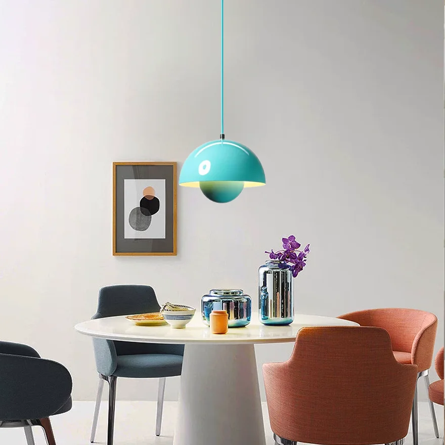 Morandi Metal Bowled Bedroom Pendant Light, 14 Color