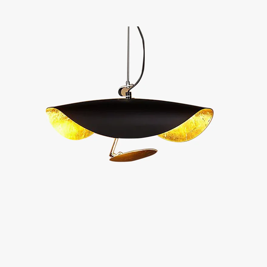 Modern Metal Uneven Dining Room Pendant Light, Black And Gold/White/White And Gold