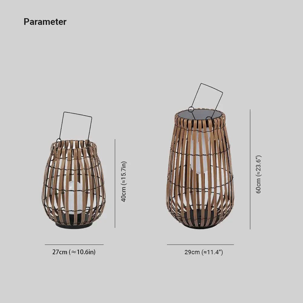 Muto Solar/Rechargable Outdoor Floor Lamp,2 Size,Metal & Bamboo