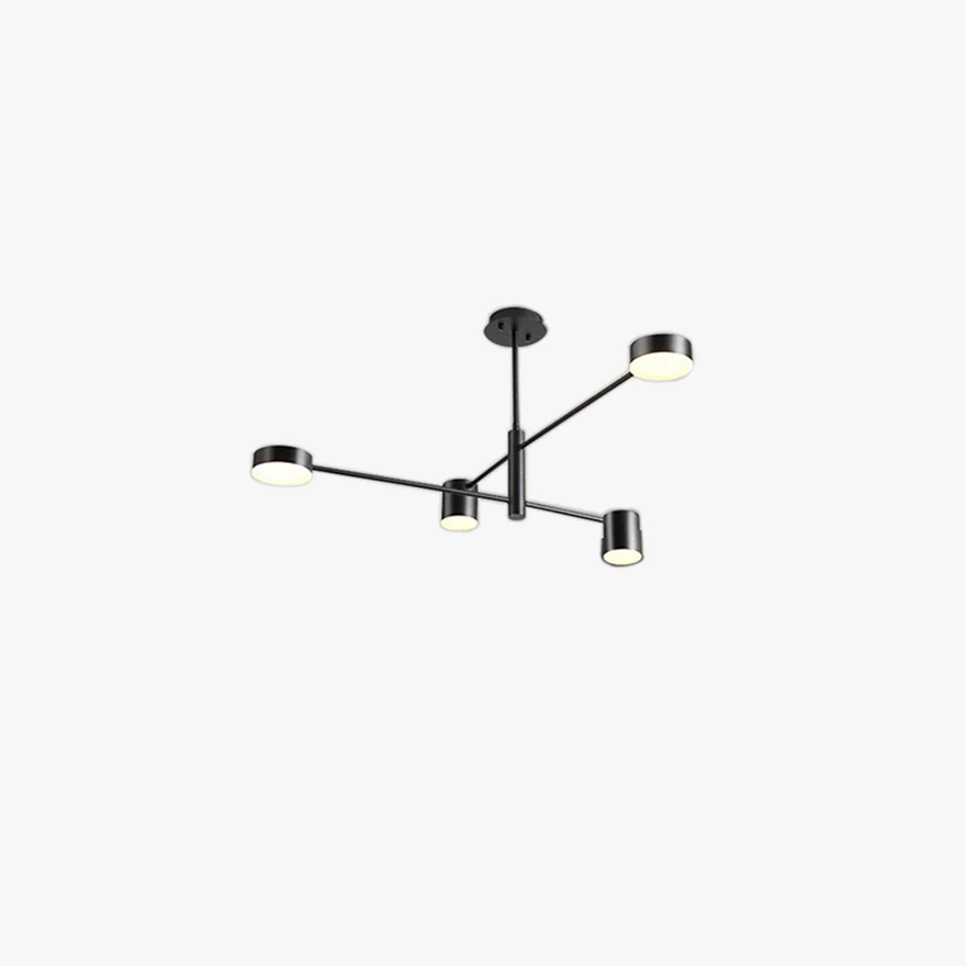 Minimalist Metal Dendritic Living Room Chandelier Pendant Light, Black/Gold